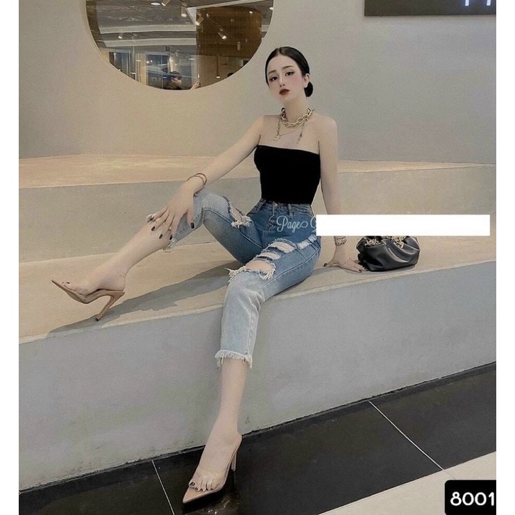 Quần jena 9Tất rách bigsize /9T chất co giãn fom ôm dáng (63-90kg)