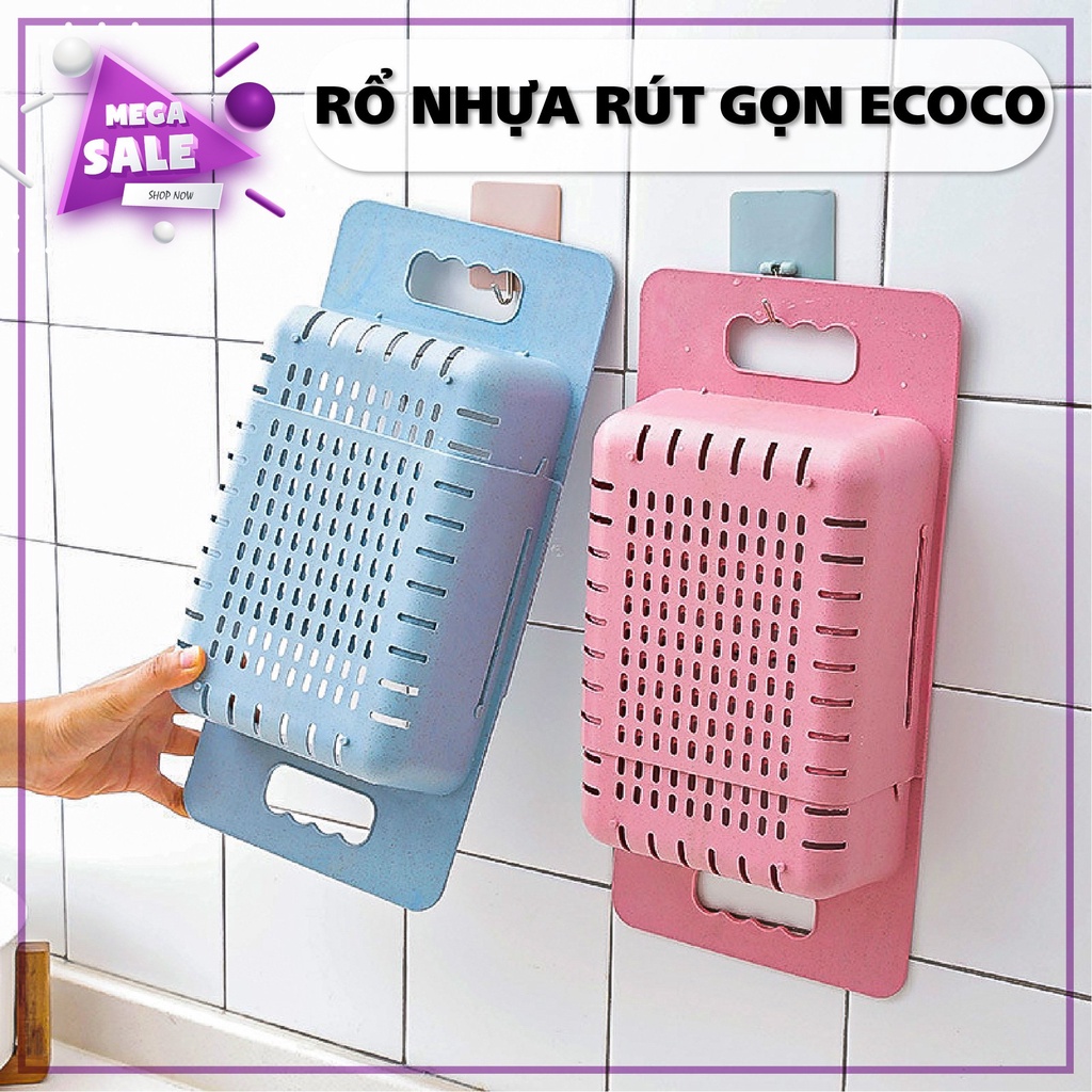 BỘ Rổ Rút Gọn có lỗ ráo nước thông minh Eco nhựa thông minh