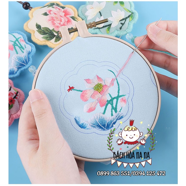 Kit thêu tay trang trí Túi thơm CỔ TRANG May Mắn Cầu An dành cho người mới tập thêu - Bách hóa na na