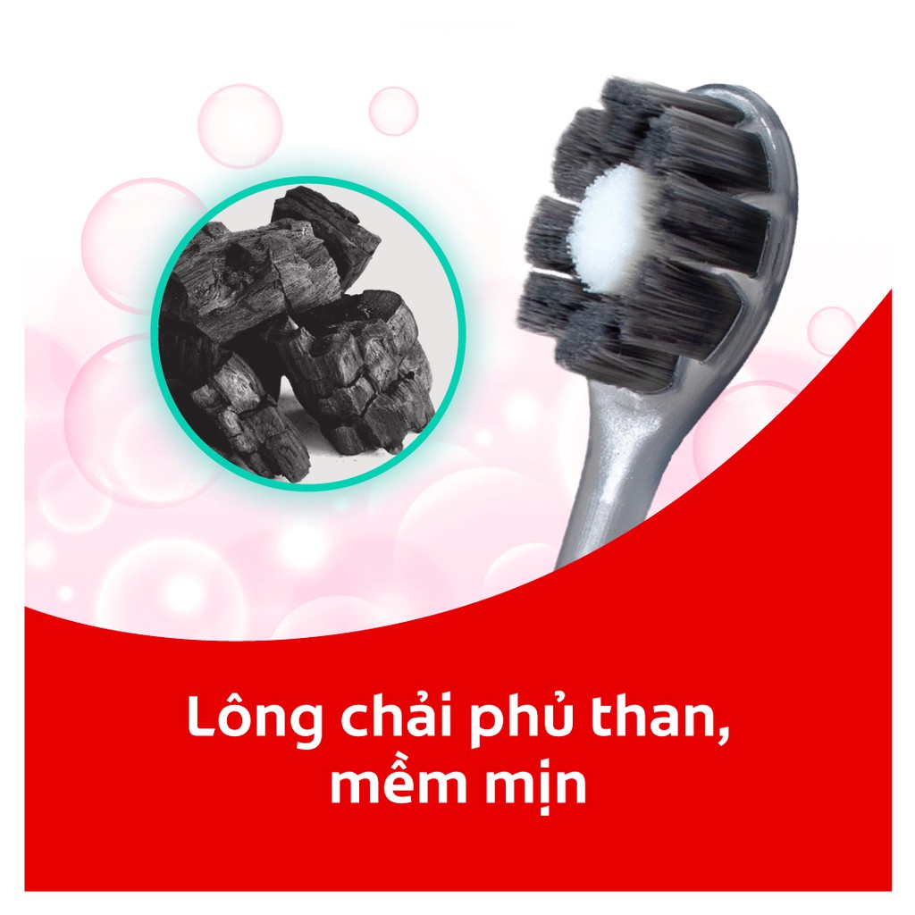 Bộ 4 Bàn chải Colgate Cushion Clean Twin Charcoal lông chải siêu dày tạo bọt mịn, kháng khuẩn