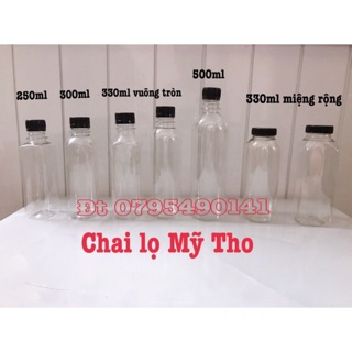 10 chai nhựa pet 250ml-330ml-500ml-330ml cổ to