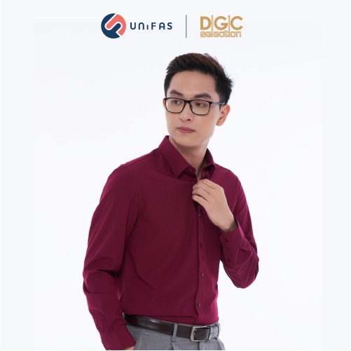 Áo sơ mi nam dài tay DGCs form Slim fit trơn màu hiện đại, chất vải Bamboo mềm mịn thấm hút tốt SASDCB10M