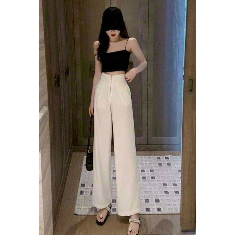 (BIGSIZE 55 ĐẾN 90 KÝ)Quần tây form suông lưng siêu cao hack dáng