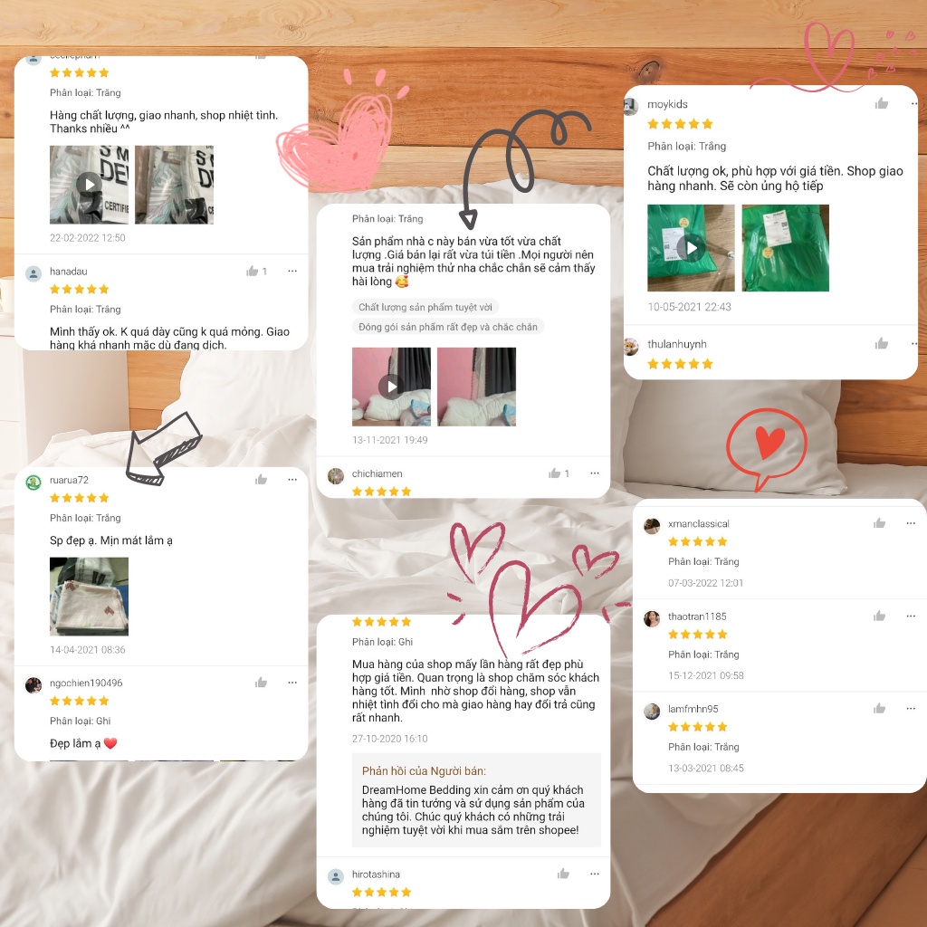 Ruột chăn hè 2mx2m2 DREAMHOME trần bông tấm mỏng mát có dây buôc cố định 4 góc ruột chăn