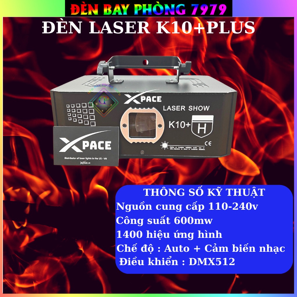 Đèn Laser K10+ Plus Cảm Biến Nhạc Với Hơn 1300 Hiệu Ứng Dùng Cho Phòng Karaoke Sân Khấu Đi Cảnh Chất Lượng