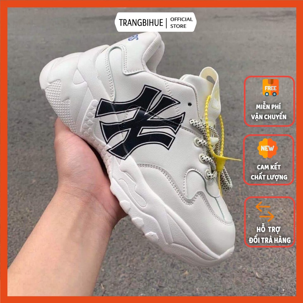 (Fullbox) Giày Thể Thao Sneakers MLB Đế Độn 4p Nam Nữ chữ NY, chữ Boston