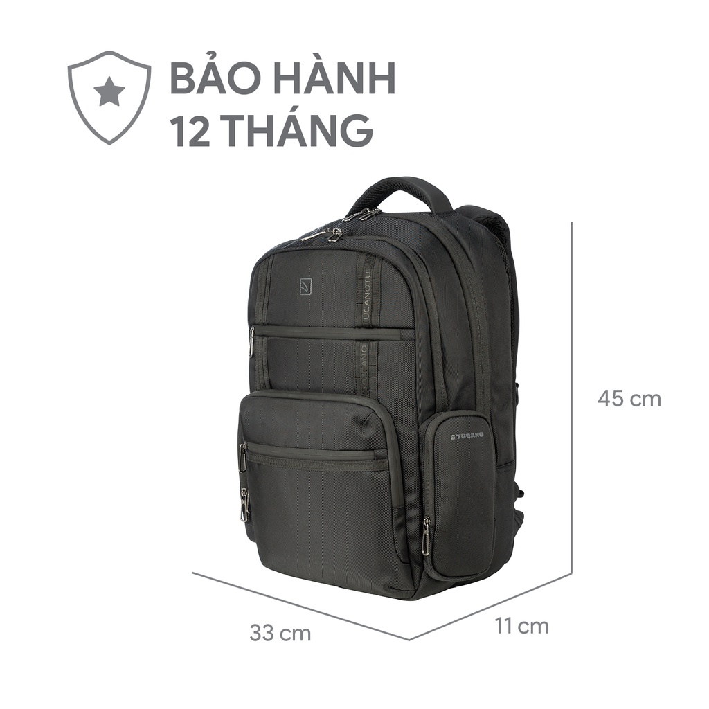 Balo Laptop/ Macbook AGS Tucano Sole Gravity cao cấp tốt cho sức khỏe 17 inch