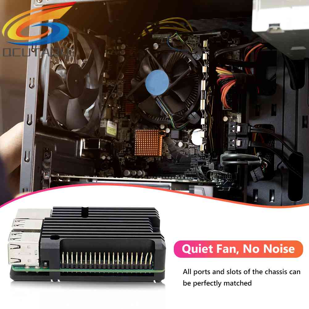 Vỏ Nhôm Làm Mát Hai Quạt Cho Raspberry Pi 3 Model B +