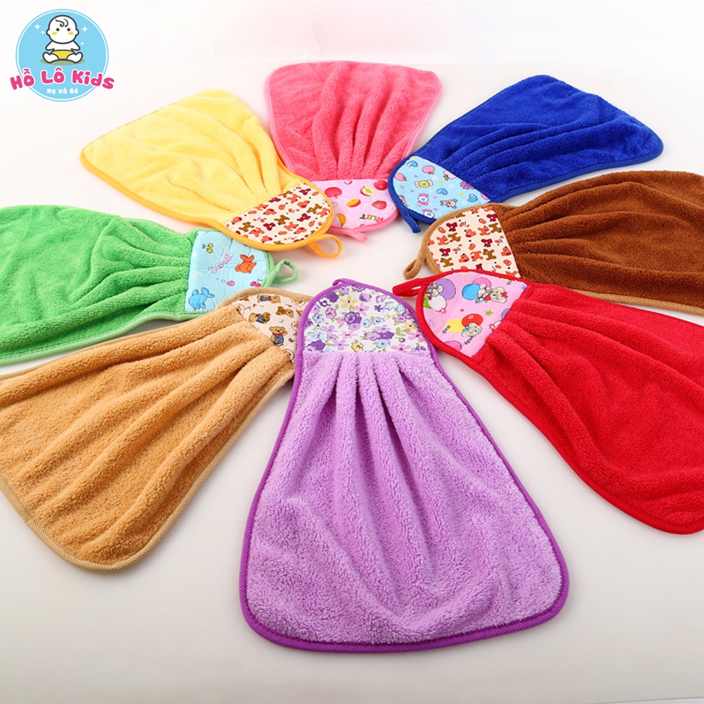 Khăn lau đa năng cotton treo tường siêu thấm nước, tiện dụng có móc treo Hồ Lô Kids