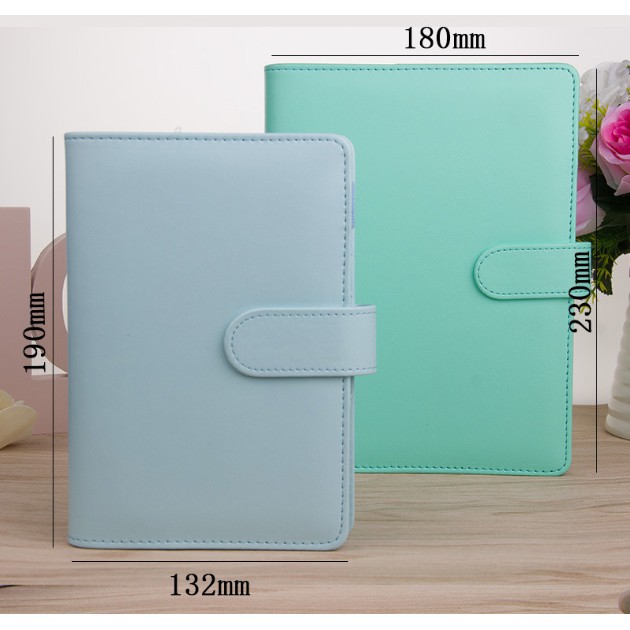 Bìa sổ còng planner A5/A6, bìa da 5 màu pastel