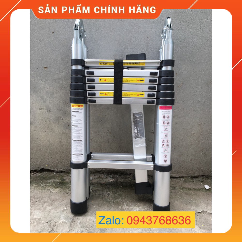 Thang Nhôm Rút Chữ A 4.4M(2.2+2.2)M - Tặng 2 Chốt Thang