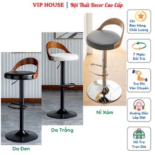 Ghế quầy bar, ghế nâng hạ chiều cao mặt nệm bọc da ngồi coffee thư giãn ăn uống ghp001