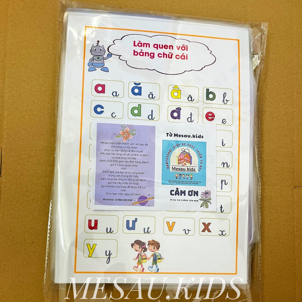 Bảng chữ cái tiếng việt cho bé mẫu giáo bảng chữ cái dán tường decal và ép plastic