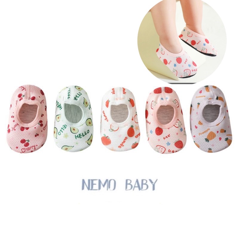 Giày Tất Vớ Tập Đi Đế Mềm Hình Trái Cây NMBB Cho Bé