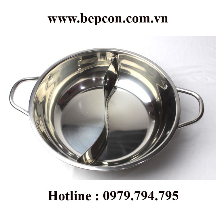 Nồi Lẩu  Hugia Tặng ngay Gắp Inox  - Nồi lẩu Hotpot 2 ngăn Hàn Quốc size 30