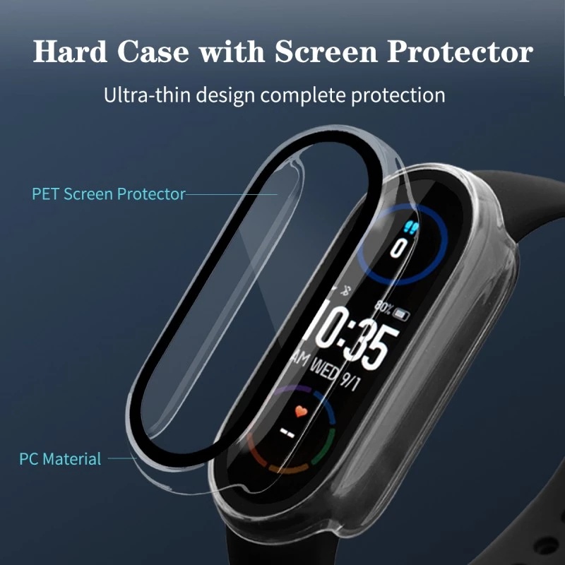 1 Kính Cường Lực 2 Trong 1 Bảo Vệ Mặt Đồng Hồ Mi Band 7 / 7NFC Ốp