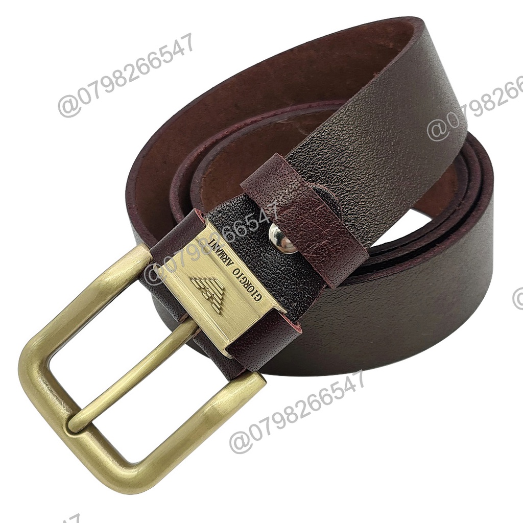 Dây da bò thắt lưng nam DHM-295 | Đầu khoá kim kiểu tròn mạ đồng thời trang | Bảo hành 12 tháng