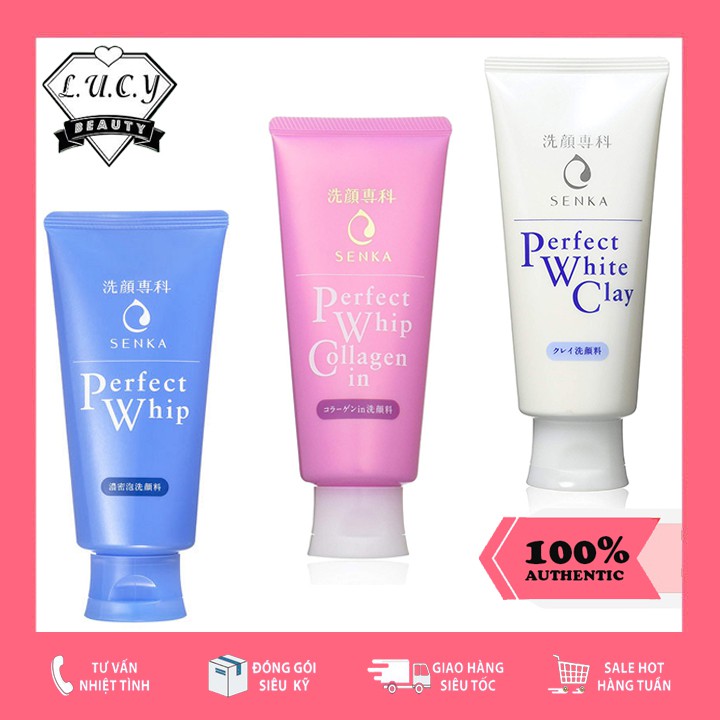 Hàng Hàn- Sữa Rửa Mặt Senka Perfect Whip 120g Nhật Bản