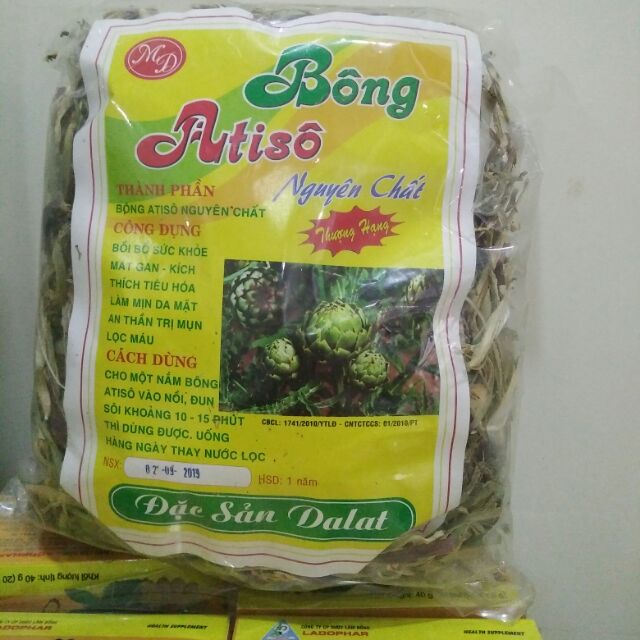 bông atiso khô Đà Lạt 500g gồm rễ thân cành bông