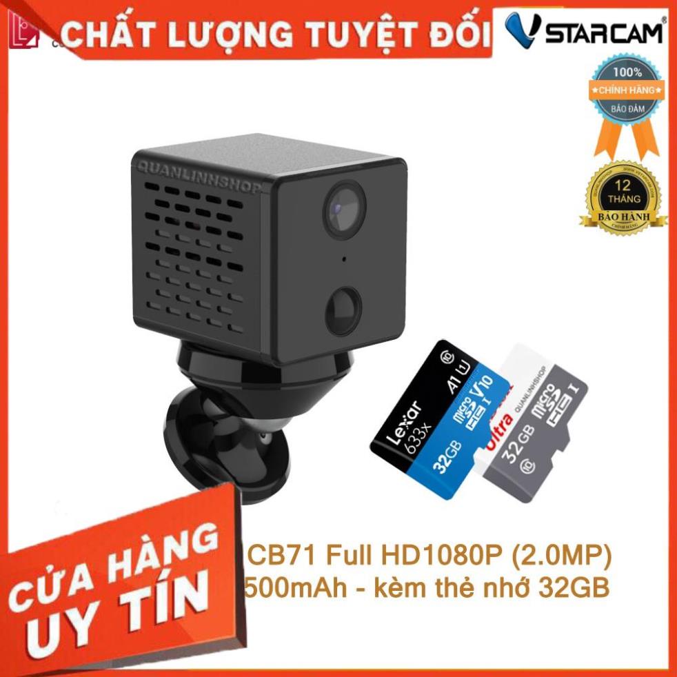 (giá khai trương) Camera giám sát mini IP Wifi hồng ngoại ban đêm Vstarcam CB71 Full HD 1080P 2MP tích hợp pin 1500mAh
