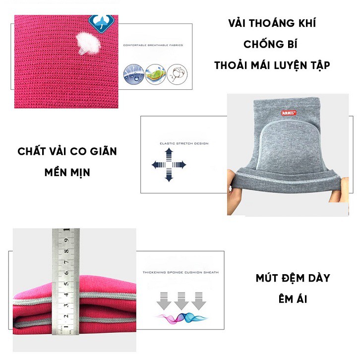 Bó Gối Thể Thao Bảo Vệ Đầu Gối AOLIKES 0210 Cao Cấp Có Đệm Mút