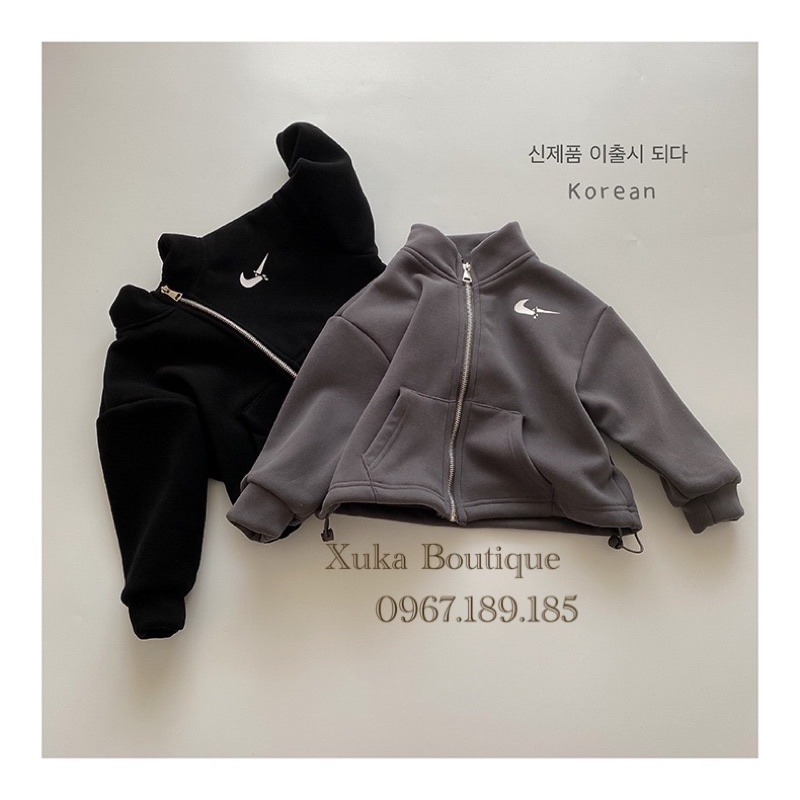 Áo Khoác Nỉ Cao Cấp Cho Bé - Lót Lông Siêu Ấm Style Hàn Quốc