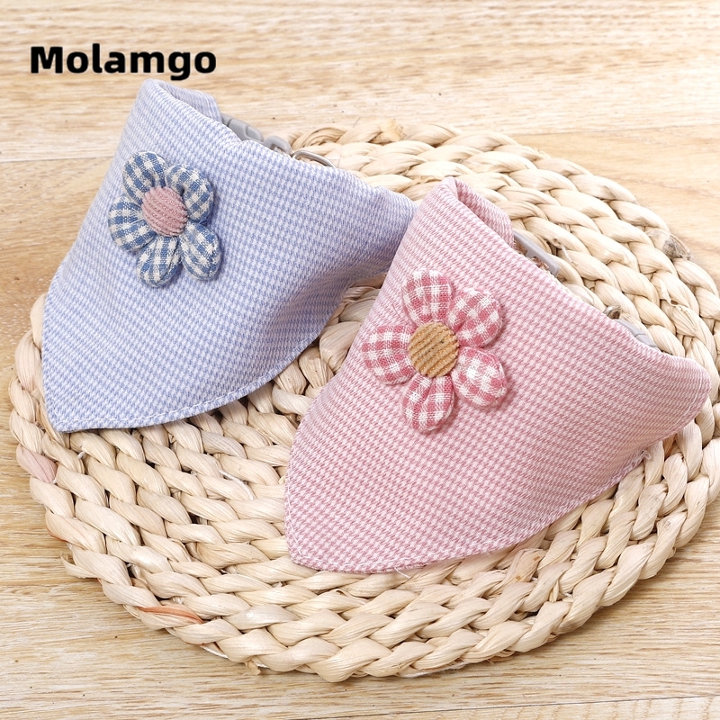 MOLAMGO  Khăn choàng cổ hình tam giác họa tiết hoa đáng yêu dành cho thú cưng