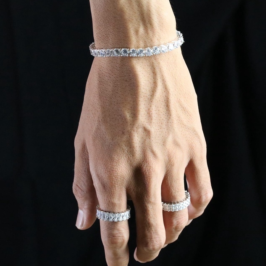 Lắc Tay BẠC Full Đá Tennis Tròn Tinh Tế Sang Trọng