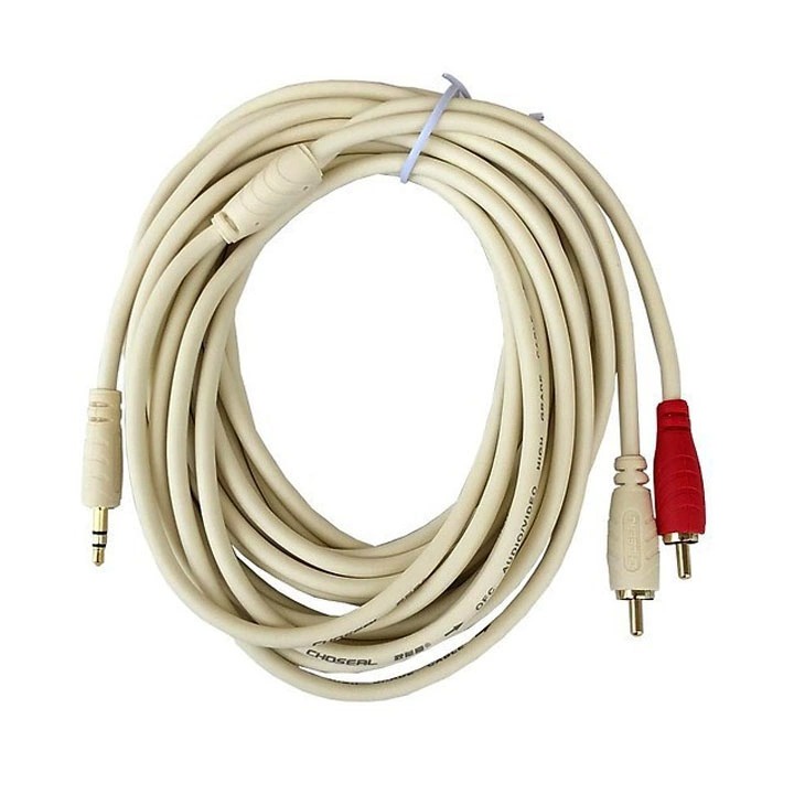 Dây AV Audio 3.5 ra 2 Jack Hoa Sen Choseal 1m8