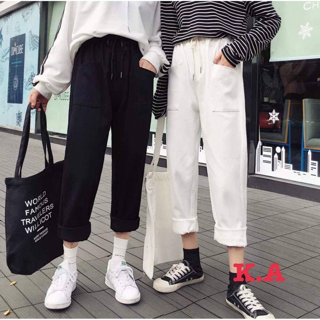 [FREESHIP ĐƠN TỪ 50K] Quần Kaki Nữ Túi Hộp Sắn Ống Cá Tính