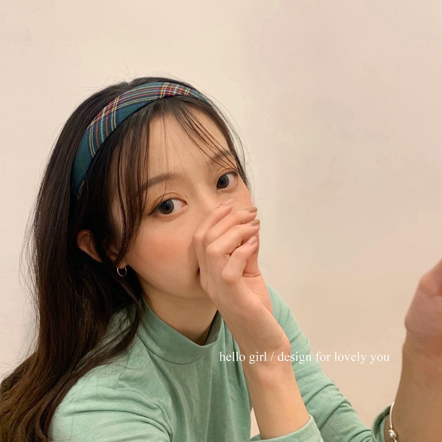 Băng đô cài tóc caro xinh xắn HOT TREND