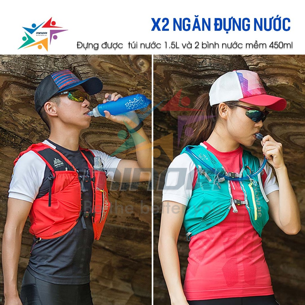 Balo/ Vest Nước Chạy Bộ, Chạy Trail Aonijie C962 - Ôm Sát, Thấm Hút