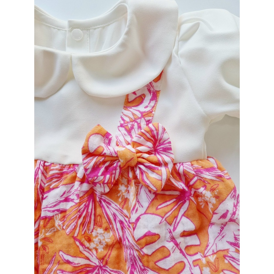 Bodysuit bé gái hoạ tiết lá [TẶNG KÈM băng đô]Su Shop-body lá đỏ