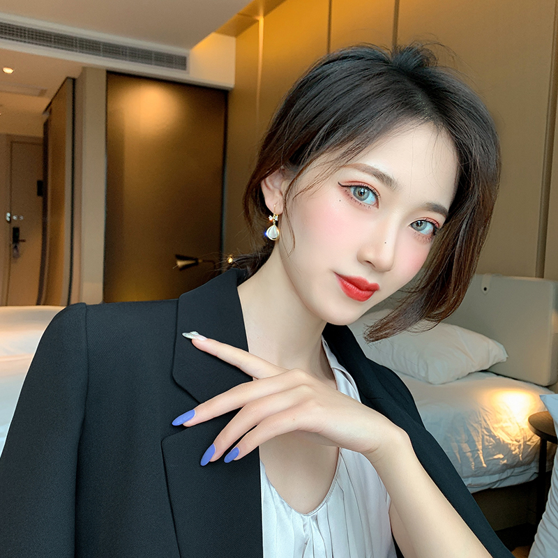 Bông Tai Mạ Bạc 925 Hình Nơ Đính Đá Sang Trọng