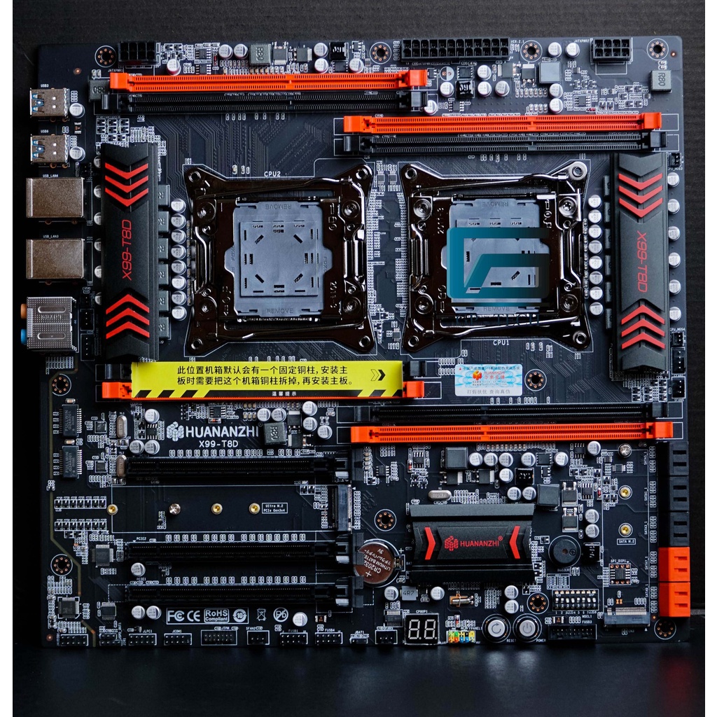 Mainboard HUANANZHI X99 T8D/F8D chạy Dual 2 CPU Xeon 8 Khe DDR3/DDR4 BH 12 Tháng chính hãng