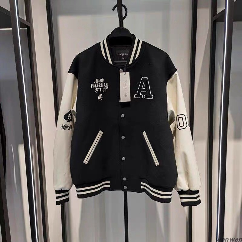 Áo Khoác,Áo Khoác Bomber Nam Nữ Thêu Họa Tiết Chất Liệu Kaki Cao Cấp Tay Phối Da Đẳng Cấp