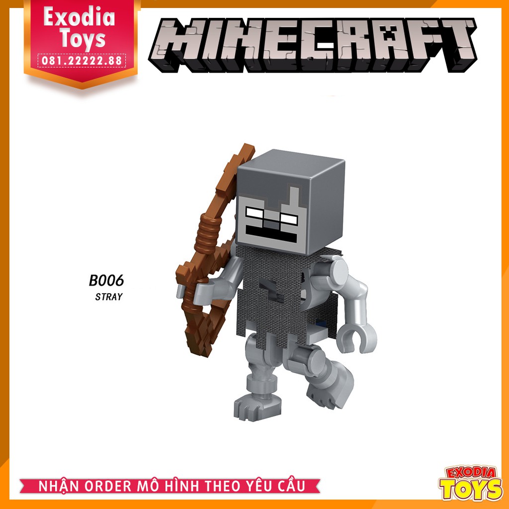 Xếp hình Minifigure nhân vật trò chơi Minecraft - Đồ Chơi Lắp Ghép Sáng Tạo - LELE B001 008