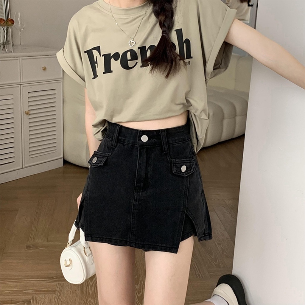 QUẦN GIẢ VÁY NỮ CHẤT JEANS QUẦN SHORT NỮ CÓ LÓT QUẦN BÊN TRONG Q1