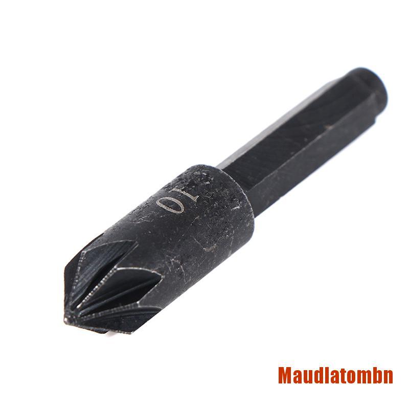 MAmbn 2PCS 7 Flute Sink Chamfer Cutter Countersink Drill Bit carbon steel 1/4 He