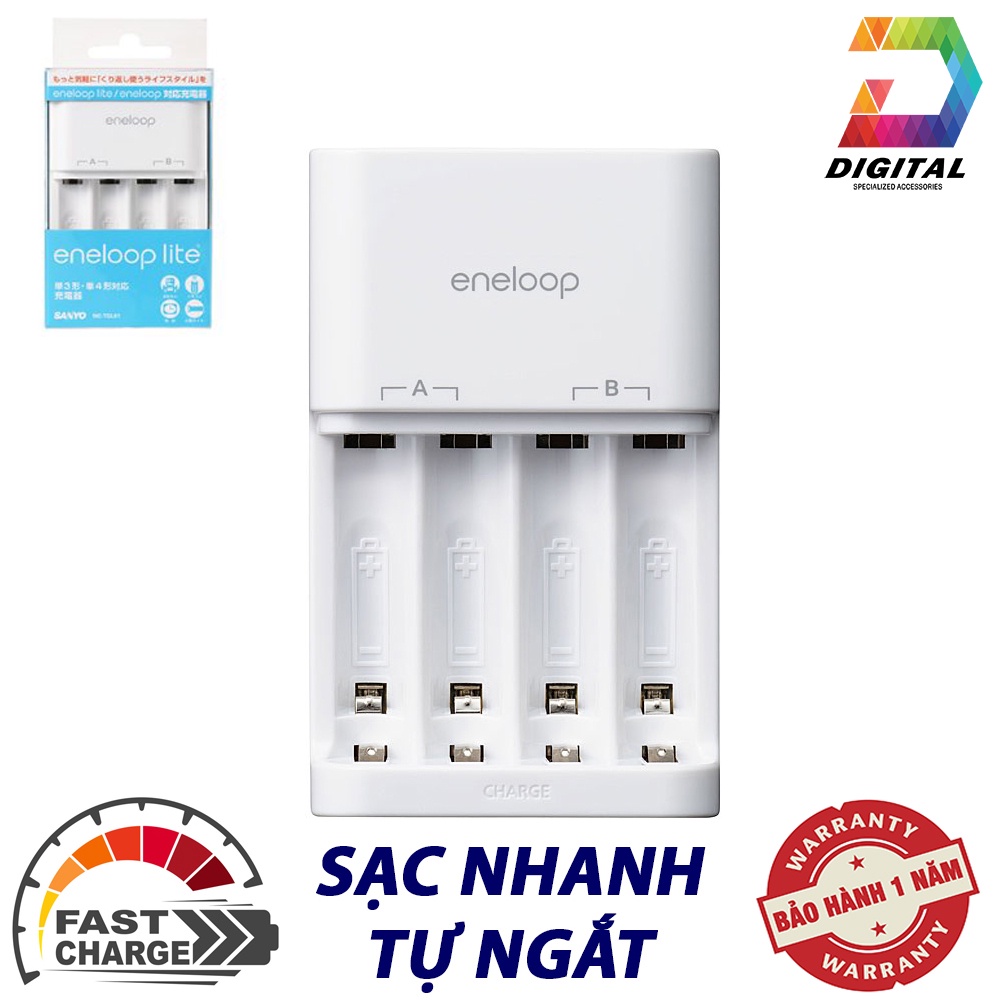 Dock Sạc Nhanh Eneloop Lite Sạc Pin AA &amp; AAA Chính Hãng