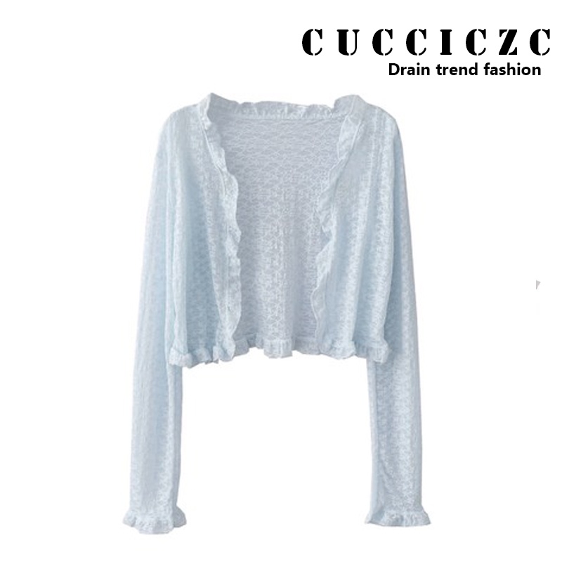 Áo Khoác Cardigan Ren Mỏng Dáng Ngắn Thời Trang Mùa Hè