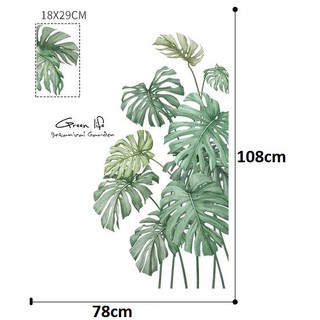 Decal trang Trí khóm lá xanh