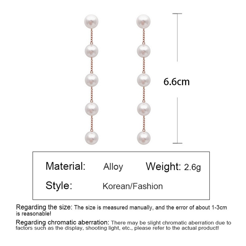 Khuyên Tai Kim Loại Dài Đính Hạt Ngọc Trai