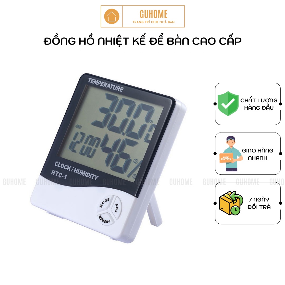 Đồng hồ nhiệt kế để bàn cao cấp