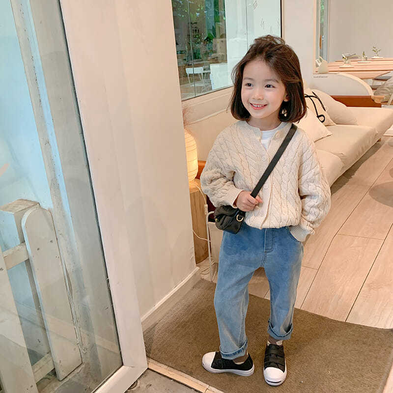 Áo Sweater Dệt Kim Phong Cách Hàn Quốc Xinh Xắn Cho Bé Gái