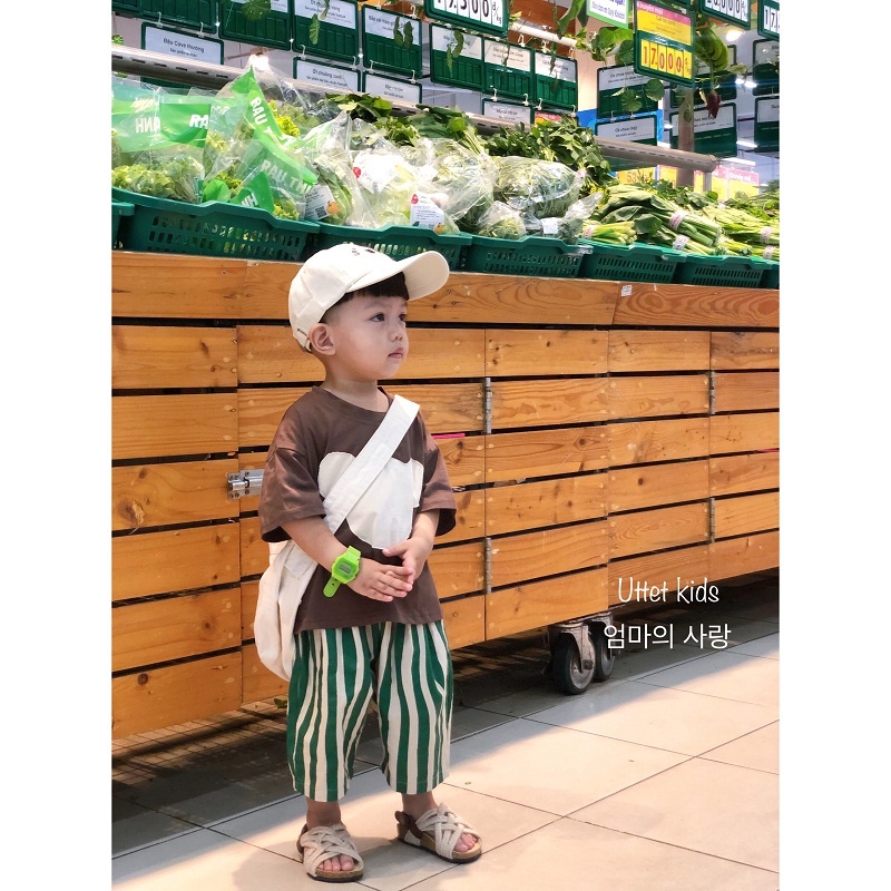 ÁO THUN HÌNH GẤU HÀN XẺNG 2255 DÀNH CHO BÉ GÁI VÀ BÉ TRAI CỰC KỲ ĐẸP
