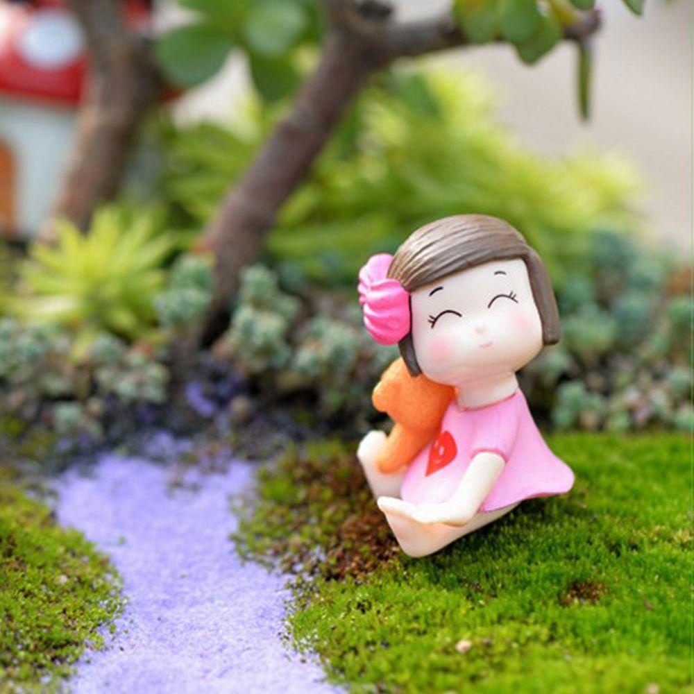 YIYU 1 Bộ Mô Hình Cặp Đôi Bé Trai Và Bé Gái Trang Trí Cây Bonsai