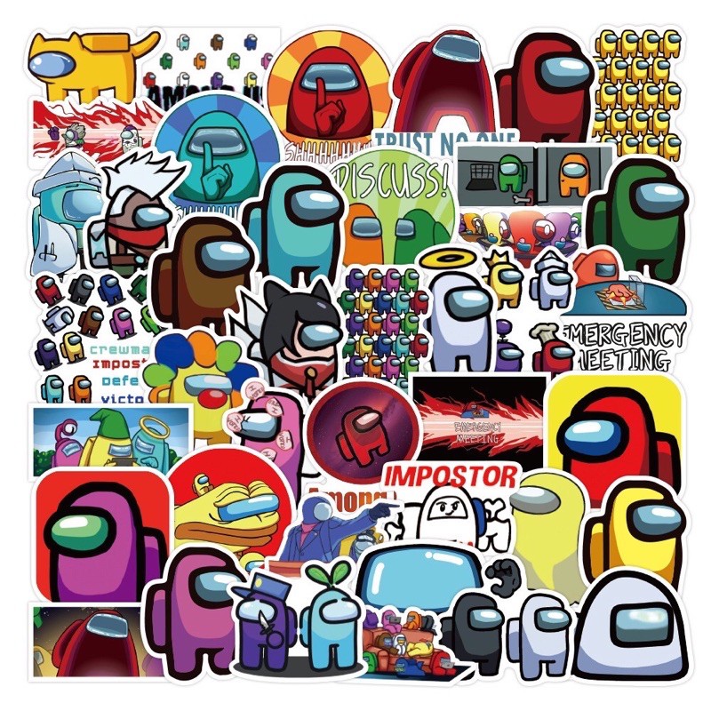 10 Sticker dán Amongus cắt sẵn