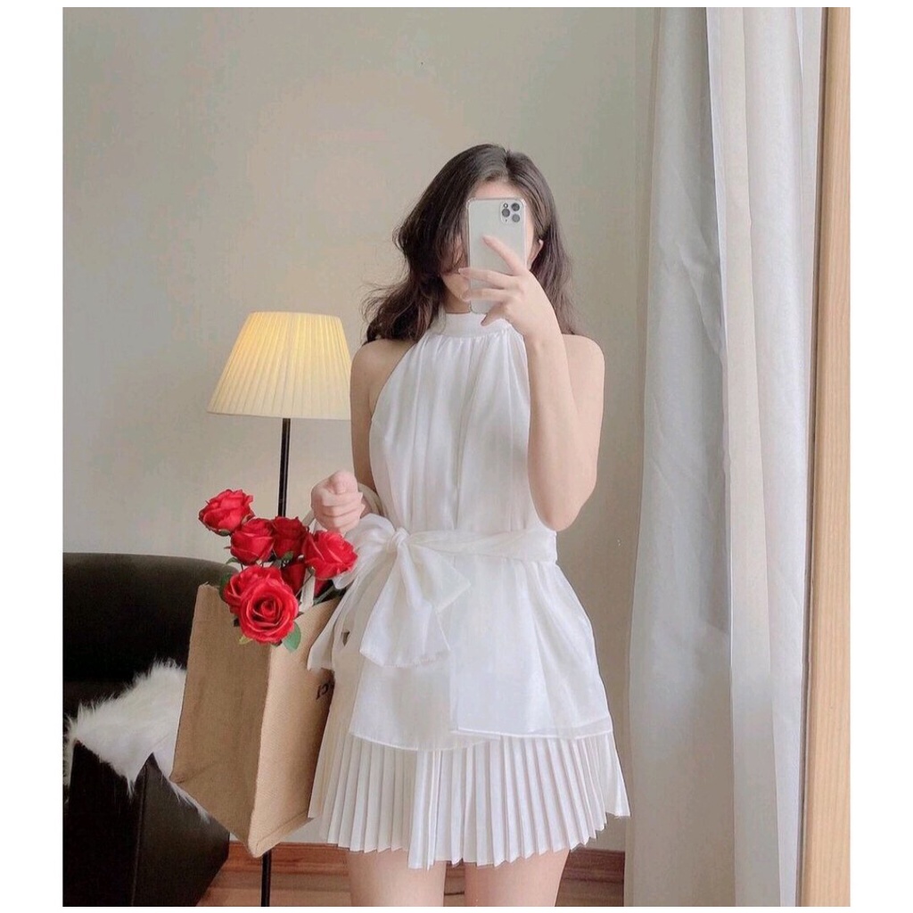 ÁO YẾM NỮ TƠ ÓNG TẶNG KÈM DÂY CỘT NƠ PHONG CÁCH TIỂU THƯ | BigBuy360 - bigbuy360.vn