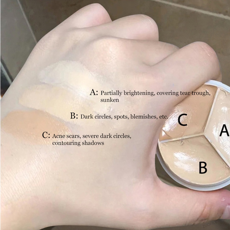 Kem Che Khuyết Điểm Ba Màu Sắc Dạng Lỏng Che Phủ Hoàn Hảo / Chống Thấm Nước Và Mồ Hôi Lâu Trôi